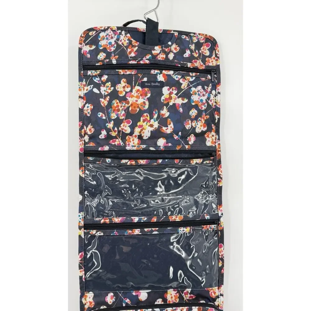 Vera Bradley Lighten Up Hanging Travel Organizer Cut Vines Navy Floral Toiletry